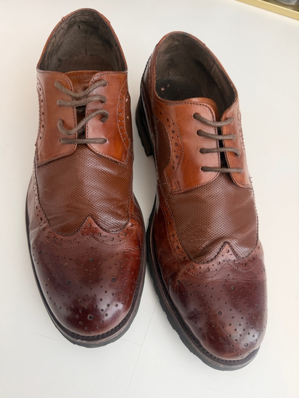 Steve Madden Brown Leather Wingtip Oxfords
